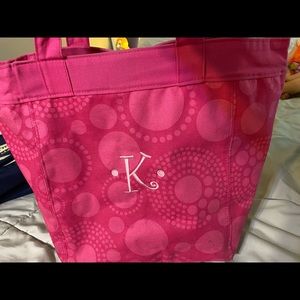 Pink Thirty-One monogrammed K bag